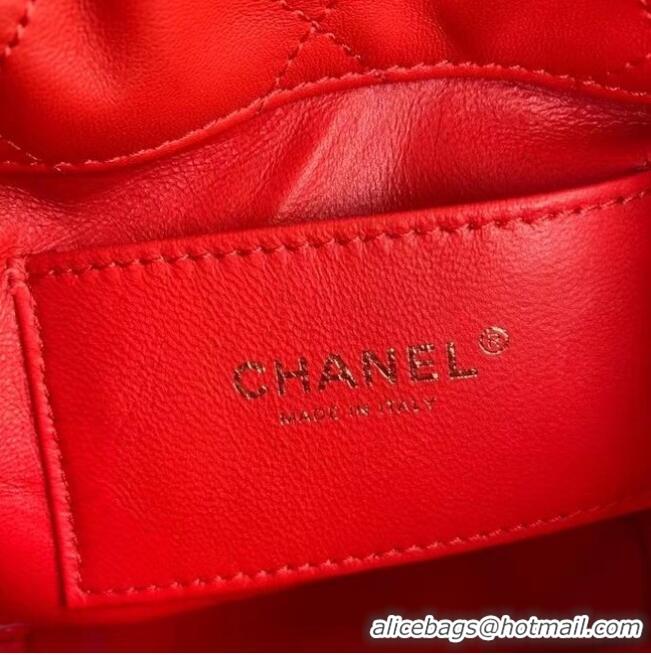 Luxury Classic Chanel Mini Lambskin Tote Bag AS2390 Red