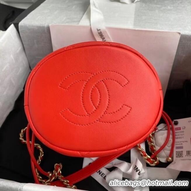 Luxury Classic Chanel Mini Lambskin Tote Bag AS2390 Red