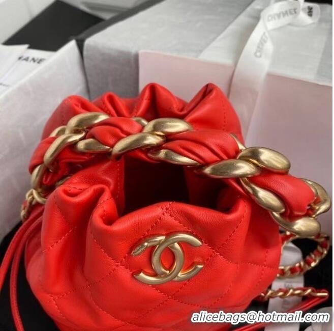 Luxury Classic Chanel Mini Lambskin Tote Bag AS2390 Red