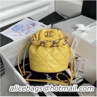 Best Price Chanel Mini Lambskin Tote Bag AS2390 Yellow