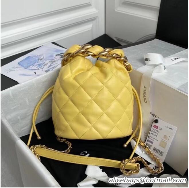 Best Price Chanel Mini Lambskin Tote Bag AS2390 Yellow