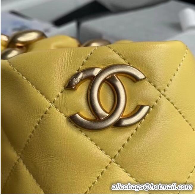 Best Price Chanel Mini Lambskin Tote Bag AS2390 Yellow