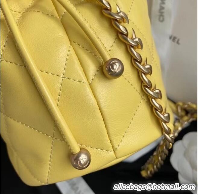 Best Price Chanel Mini Lambskin Tote Bag AS2390 Yellow