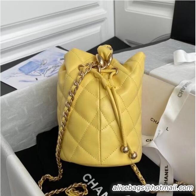 Best Price Chanel Mini Lambskin Tote Bag AS2390 Yellow