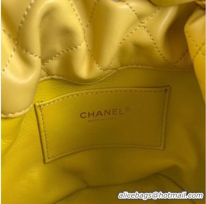 Best Price Chanel Mini Lambskin Tote Bag AS2390 Yellow