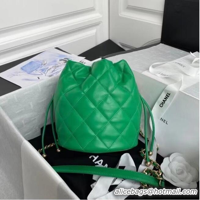 Shop Promotional Chanel Mini Lambskin Tote Bag AS2390 Green