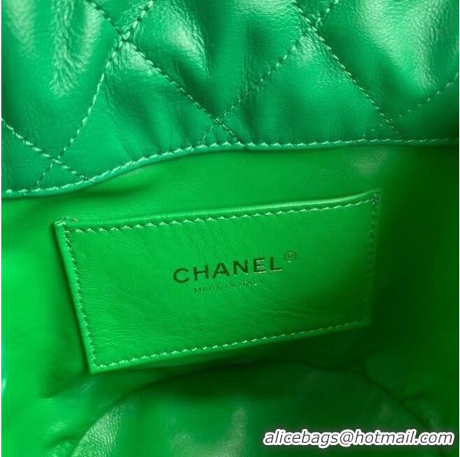 Shop Promotional Chanel Mini Lambskin Tote Bag AS2390 Green