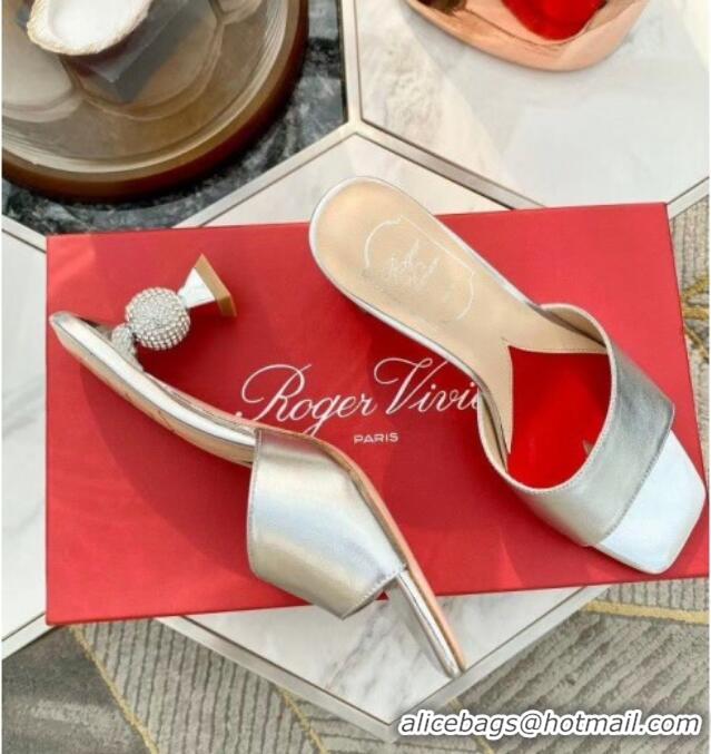 Perfect Roger Vivier Leather Vivier Marlene Strass Mules Sandals 052516