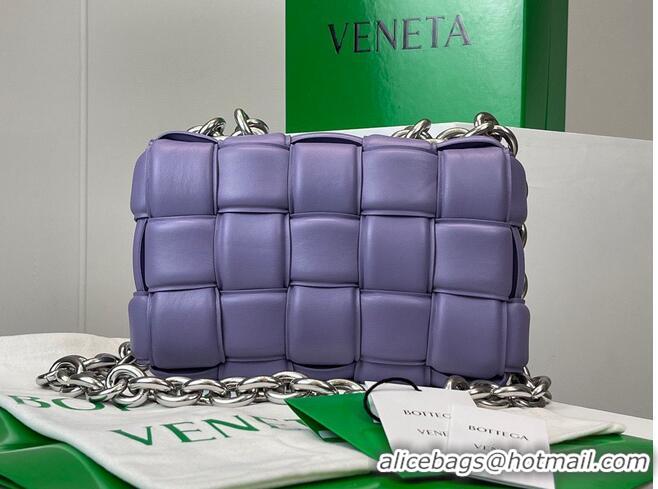 Discount Design Bottega Veneta THE CHAIN CASSETTE Expedited Delivery 631421 purple & Hardware Silver finish