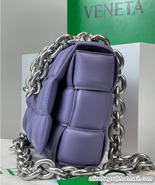 Discount Design Bottega Veneta THE CHAIN CASSETTE Expedited Delivery 631421 purple & Hardware Silver finish