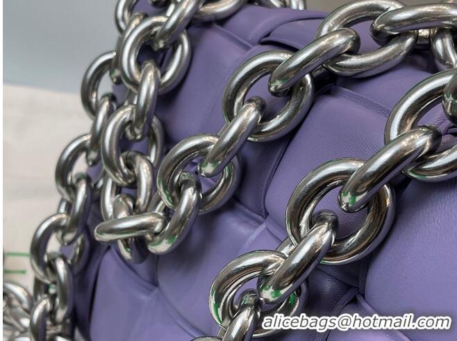 Discount Design Bottega Veneta THE CHAIN CASSETTE Expedited Delivery 631421 purple & Hardware Silver finish