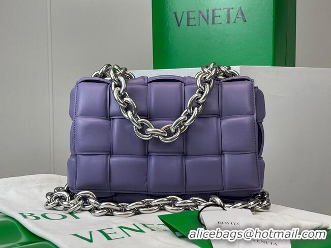 Discount Design Bottega Veneta THE CHAIN CASSETTE Expedited Delivery 631421 purple & Hardware Silver finish