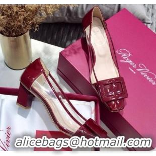 Good Product Roger Vivier Patent Calfskin Belle Vivier PVC Pumps 052526 Burgundy