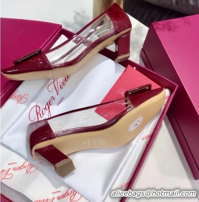 Good Product Roger Vivier Patent Calfskin Belle Vivier PVC Pumps 052526 Burgundy