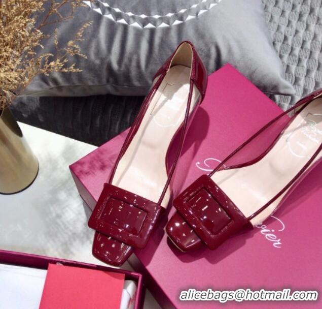 Good Product Roger Vivier Patent Calfskin Belle Vivier PVC Pumps 052526 Burgundy