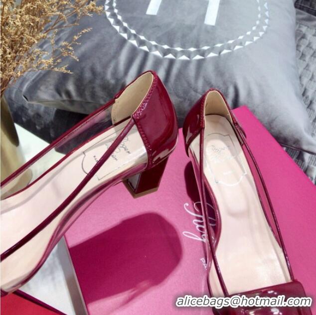 Good Product Roger Vivier Patent Calfskin Belle Vivier PVC Pumps 052526 Burgundy