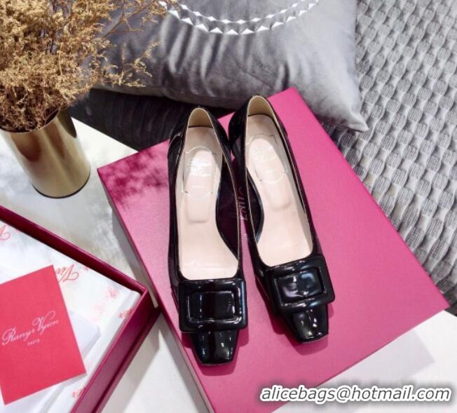 Most Popular Roger Vivier Patent Calfskin & Mesh Belle Vivier Net Pumps 052527 Black