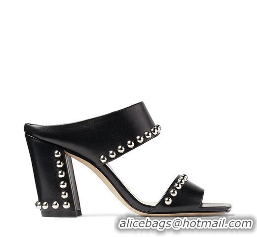 Top Grade JIMMY CHOO Nappa Leather Sandals With Studded Details JC8520 Black 2021 