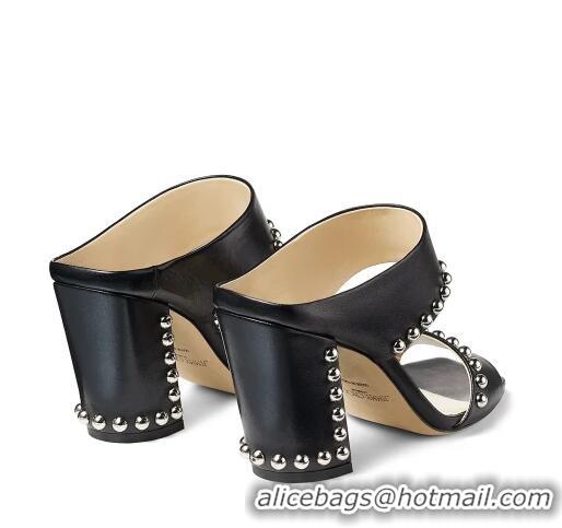 Top Grade JIMMY CHOO Nappa Leather Sandals With Studded Details JC8520 Black 2021 