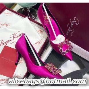 Best Price Roger Vivier Silk Flower Strass Pumps With 7cm Heel Rosy 052609