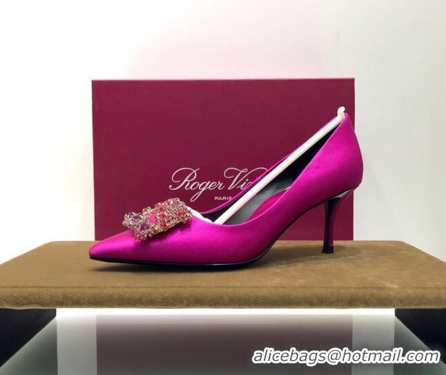 Best Price Roger Vivier Silk Flower Strass Pumps With 7cm Heel Rosy 052609