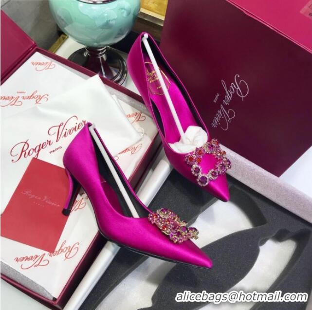 Best Price Roger Vivier Silk Flower Strass Pumps With 7cm Heel Rosy 052609