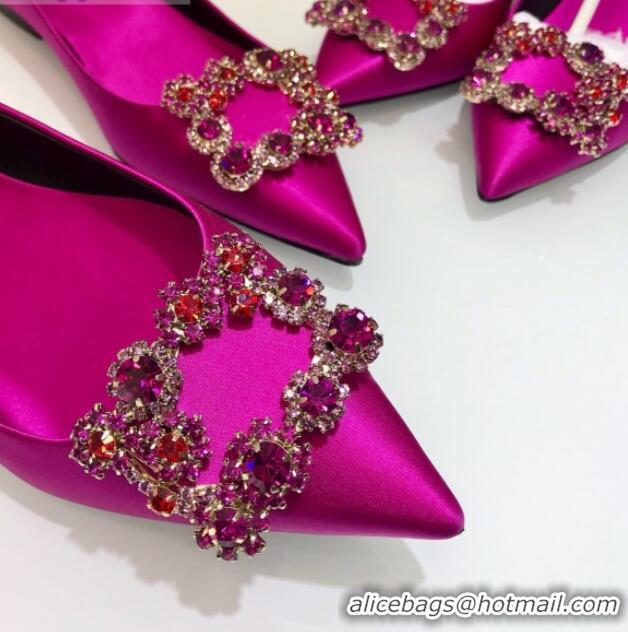 Top Design Roger Vivier Silk Flower Strass Pumps With 10cm Heel Rosy 052610