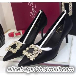 Affordable Price Roger Vivier Silk Flower Strass Pumps With 7cm Heel Black 052617