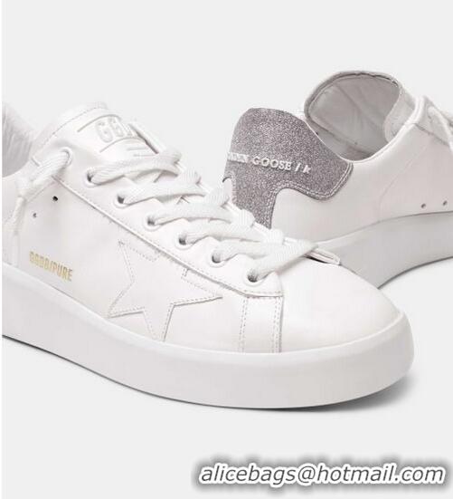 Promotional Golden Goose GGDB Purestar Sneakers With glittery Silver Heel Tab GB0374