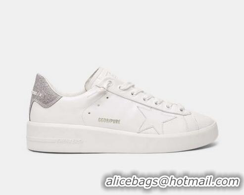 Promotional Golden Goose GGDB Purestar Sneakers With glittery Silver Heel Tab GB0374