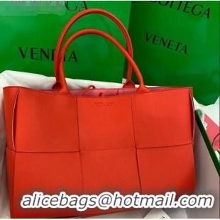 Low Cost Bottega Veneta Arco Tote Bag in Maxi-Woven Lambskin BV0508 Red 2020