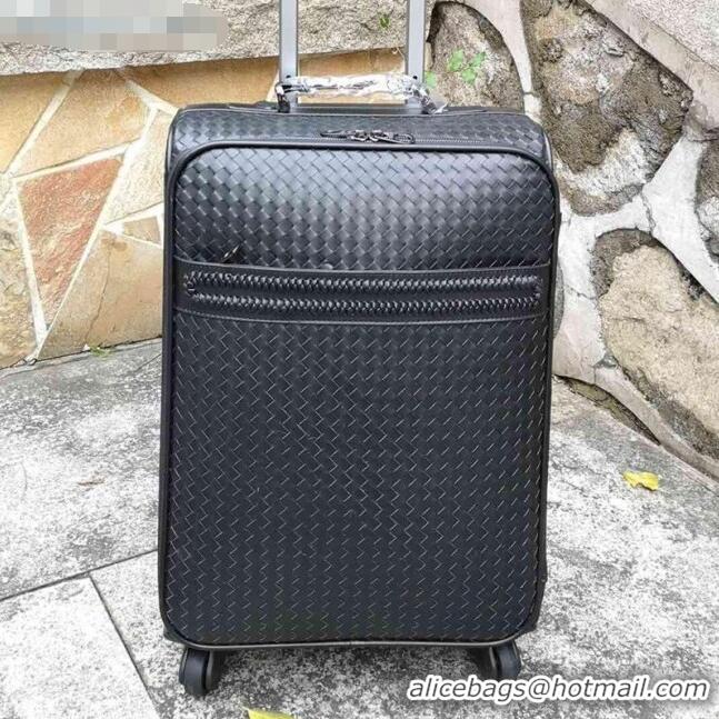 Classic Bottega Veneta Woven Luggage 20 inches BV2518 Black 2021