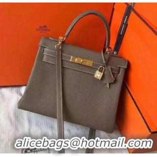 New Design Hermes Kelly 35cm In Original Leather K35 Khaki Gold