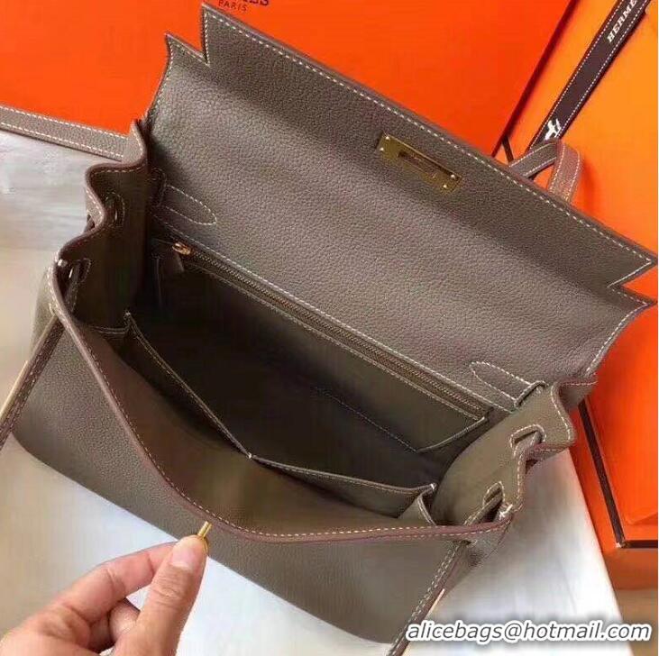 New Design Hermes Kelly 35cm In Original Leather K35 Khaki Gold