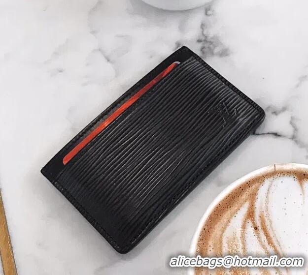 New Fashion Louis Vuitton Epi Leather Card Holder M63512 Black