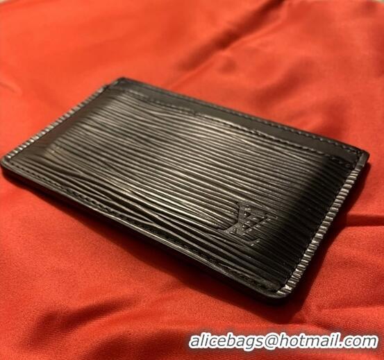 New Fashion Louis Vuitton Epi Leather Card Holder M63512 Black