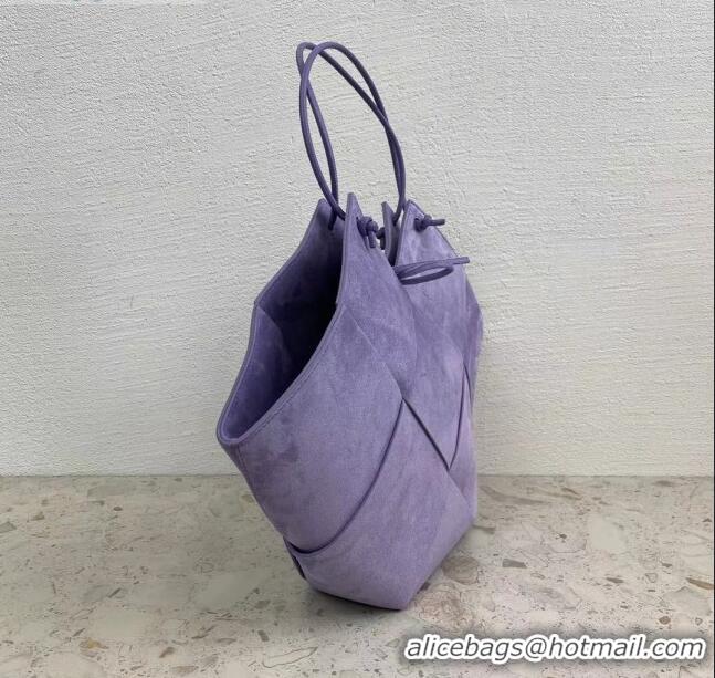 Top Quality Bottega Veneta Tote Bag in Maxi-Woven Suede Lavender BV2653 Purple 2021