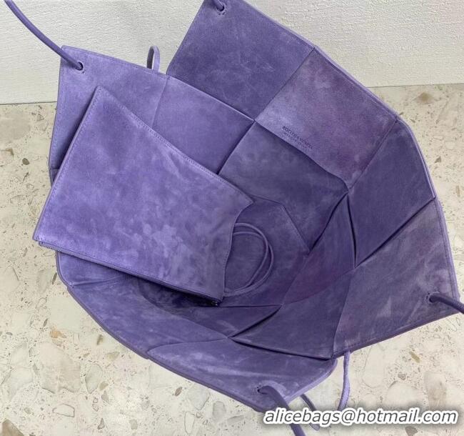 Top Quality Bottega Veneta Tote Bag in Maxi-Woven Suede Lavender BV2653 Purple 2021