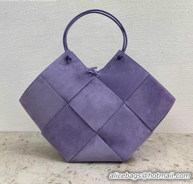 Top Quality Bottega Veneta Tote Bag in Maxi-Woven Suede Lavender BV2653 Purple 2021