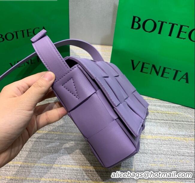 Low Price Bottega Veneta Cassette Small Crossbody Messenger Bag in Maxi-Woven Lambskin BV2668 Purple 2021