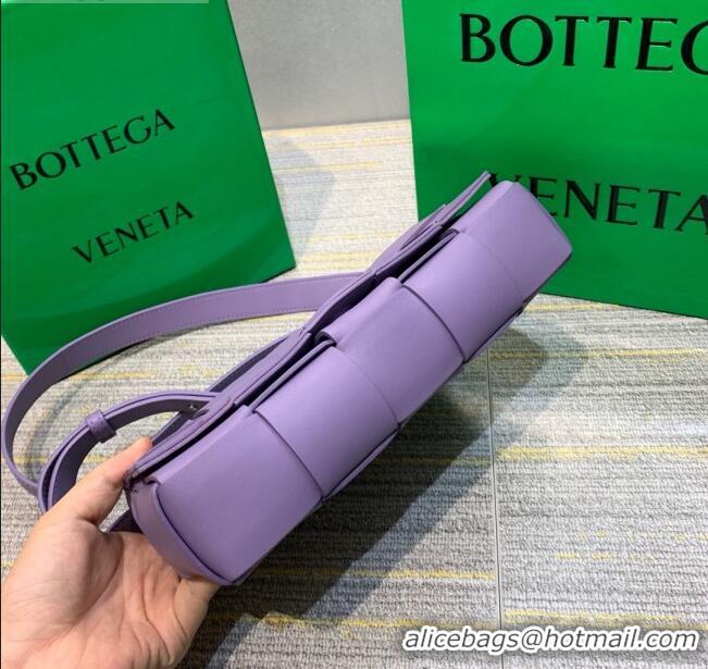 Low Price Bottega Veneta Cassette Small Crossbody Messenger Bag in Maxi-Woven Lambskin BV2668 Purple 2021