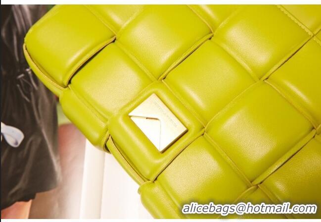 Super Quality Bottega Veneta Padded Cassette Medium Crossbody Messenger Bag BV2673 Yellow/Gold 2021