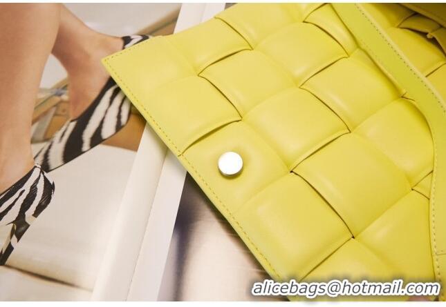 Buy Discount Bottega Veneta Padded Cassette Medium Crossbody Messenger Bag BV2673 Yellow/Silver 2021