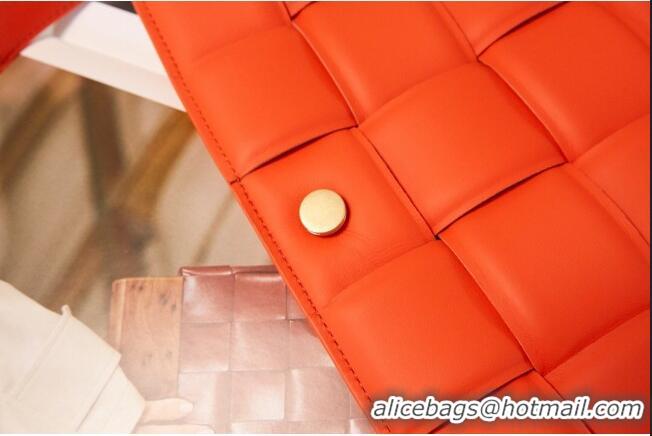 Low Cost Bottega Veneta Padded Cassette Medium Crossbody Messenger Bag BV2673 Orange Red 2021