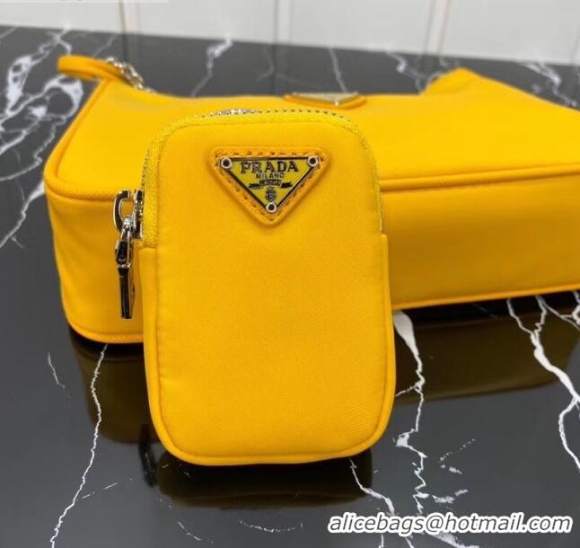 Good Product Prada Re-Edition 2005 Nylon Shoulder Bag 1BH204 Yellow 2020