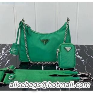 Market Sells Prada Re-Edition 2005 Nylon Shoulder Bag 1BH204 Green 2020