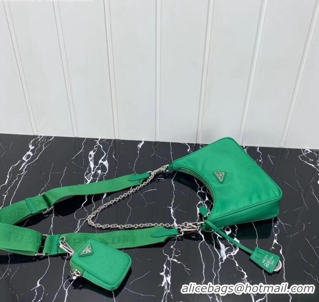 Market Sells Prada Re-Edition 2005 Nylon Shoulder Bag 1BH204 Green 2020