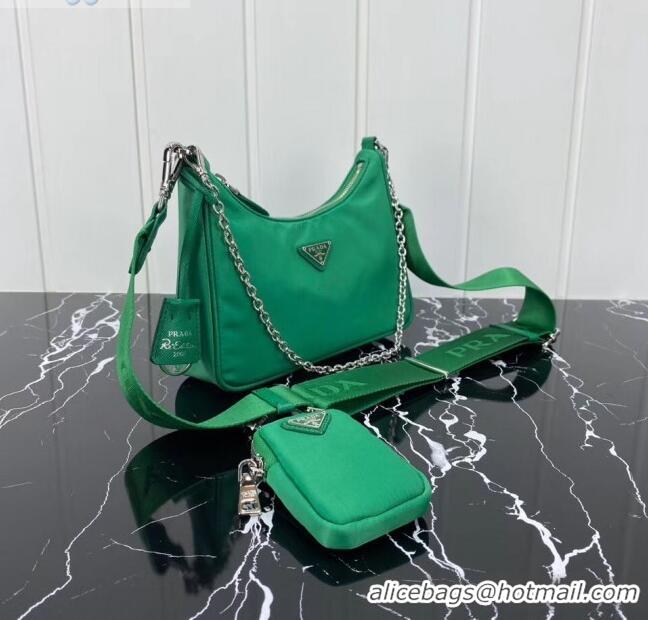 Market Sells Prada Re-Edition 2005 Nylon Shoulder Bag 1BH204 Green 2020