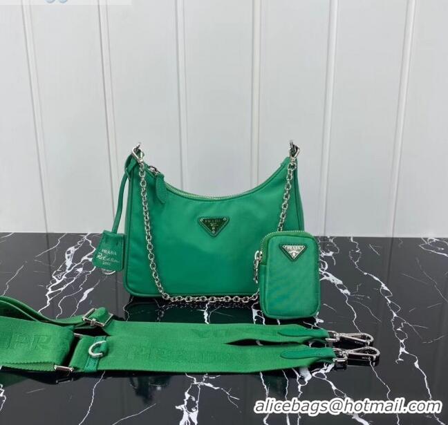 Market Sells Prada Re-Edition 2005 Nylon Shoulder Bag 1BH204 Green 2020