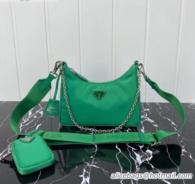 Market Sells Prada Re-Edition 2005 Nylon Shoulder Bag 1BH204 Green 2020